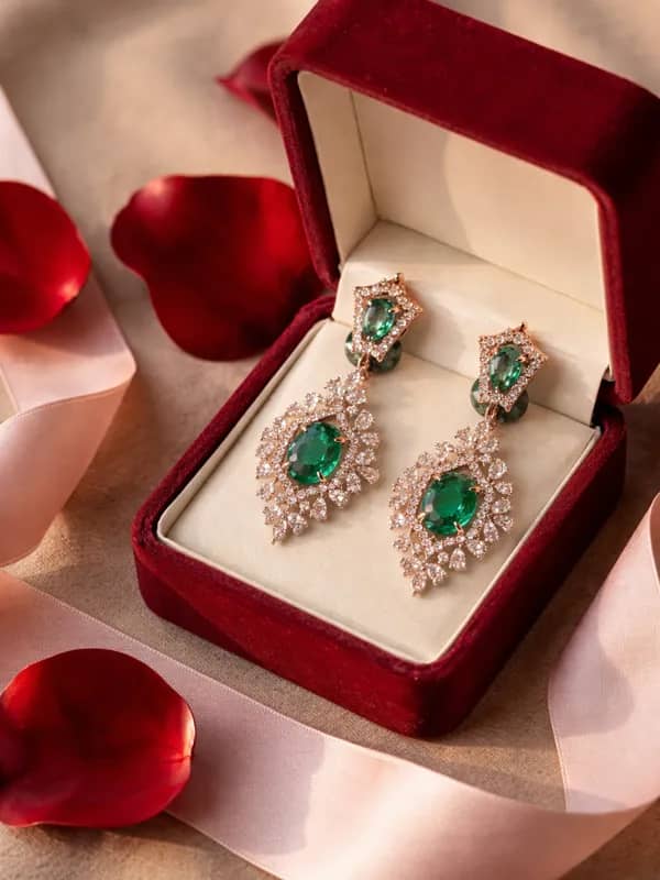 Emerald drop earrings