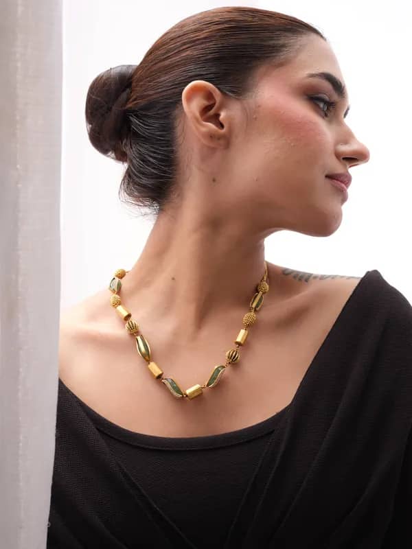 Beaded gold chain