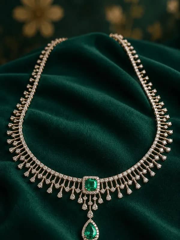 Emerald & diamond necklace